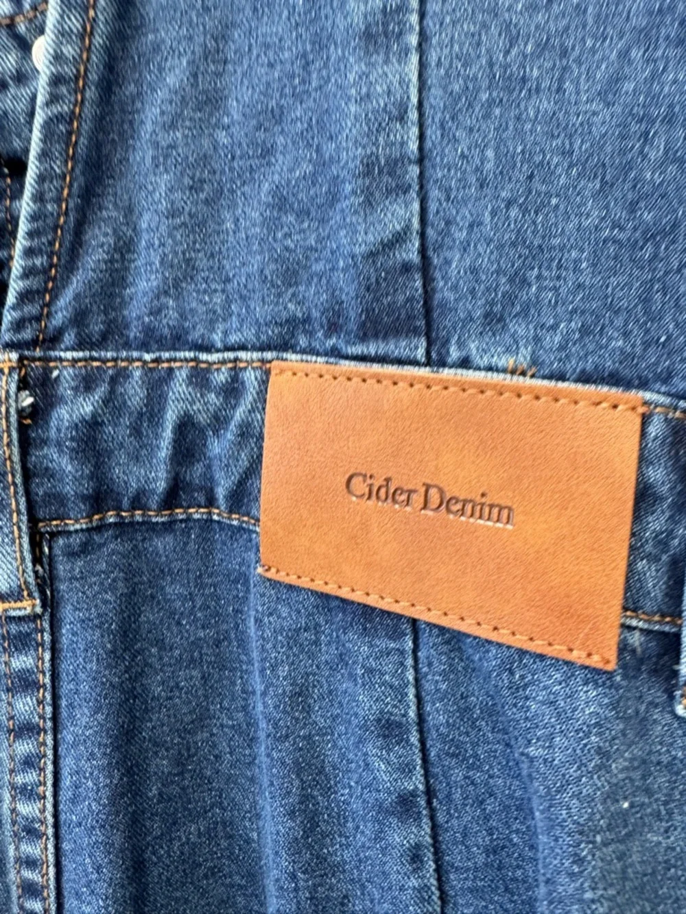 Cider Medium Blue Deep V Denim Overalls